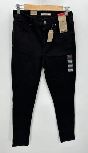 Levi's Womens Jeans 24 NWT 721 Black Wash High Rise‎ Skinny Denim Stretch thumbnail 1