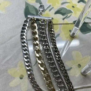 Jenny Bird Austin Cuff Mixed Metals Stacked 5 Chain Bracelet Brand New thumbnail 3
