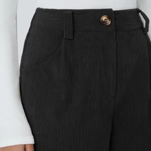 Halara High Waisted Zipper Pocket Classic Corduroy Casual Black Pants Size L‎ thumbnail 4