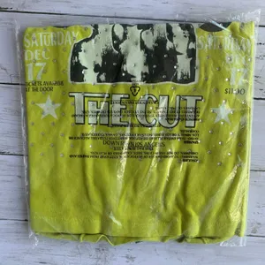NWT DAYDREAMER The Cut Rhinestones Reverse‎ GF Tee in Sour Apple Green thumbnail 5