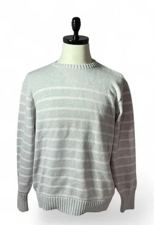 Brandy Melville Oversized Striped‎ Crewneck Sweater Light Blue Pink Casual thumbnail 1