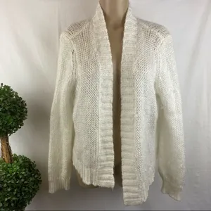 Anthropologie Wooden Ships White Soft Cozy Open Loose Cardigan Sweater S thumbnail 2
