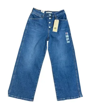 NEW Levi’s Mile‎ High Cropped Wide Leg Jeans Sz 30 Womens thumbnail 1