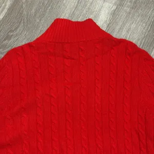 Ralph Lauren L-RL Red Cashmere Cable Knit Full Zip Cardigan Sweater 1X Preppy thumbnail 8