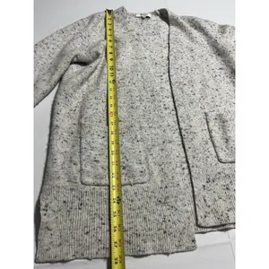 Madewell Donegal Kent Cardigan Sweater Medium Wool Blend Long Coziest Yarn Cream thumbnail 6