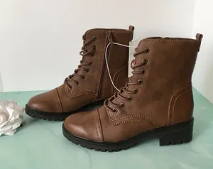 Combat Boots, Size 6 1/2 Brown thumbnail 1