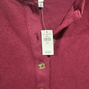 New American Eagle Aerie Sherpa Henley Sweatshirt thumbnail 4