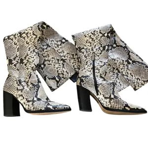 Vince‎ Camuto Cottara Boots Womens 7M Snakeskin Over The Knee Pointed Block Heel thumbnail 5
