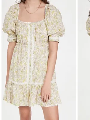 LOVE THE LABEL anthropologie Josepha floral boho white dress smocked size xs thumbnail 2