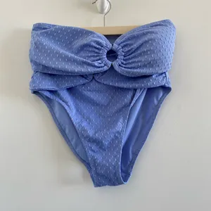 Cabana Del Sol Blue Textured Bikini Size Large thumbnail 2