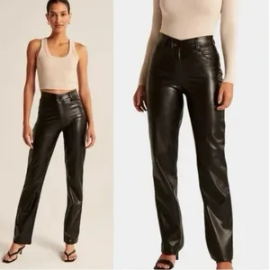 Abercrombie & Fitch The 90s Straight Ultra High Rise Leather Crossover 32/14 S thumbnail 2