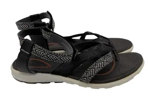 ECCO Cruise Sport Sandals Womens Black Leather Strappy Geometric‎ Print 37 6-6.5 thumbnail 1