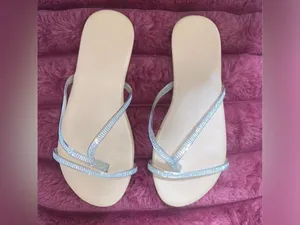 Silver rhinestone flip flop Tan Size 7 thumbnail 6