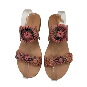Jack Rogers Lauren Snake Embossed Sandals Women 8 Pink Snakeskin Leather Slip On thumbnail 3