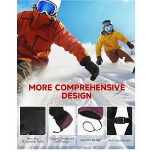 NEW Waterproof Ski Gloves Winter Gloves Unisex Touchscreen 3M Insulated L thumbnail 7