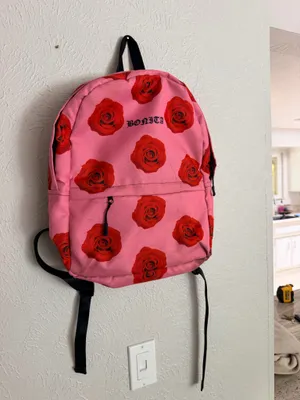 Vans Viva La Bonita Bonita pink rose old English backpack thumbnail 9