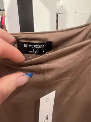 Glik's brown satin bodysuit thumbnail 3