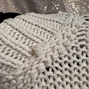 Free People My Only Sunshine Ivory Cream Chunky Open Knit Sweater Size Large thumbnail 8