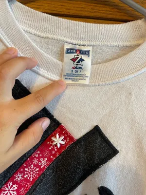 Jerzees White Crewneck with Festive Snowman Face thumbnail 2