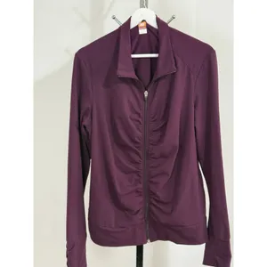 Lucy Power Women’s Track Jacket Full Zip Red Plum Ruched Yoga Athletic Size XL thumbnail 2