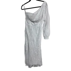 Women's White‎ One Shoulder Lace Sequin Formal Dress Elegant Stunning Bridal 8 thumbnail 11