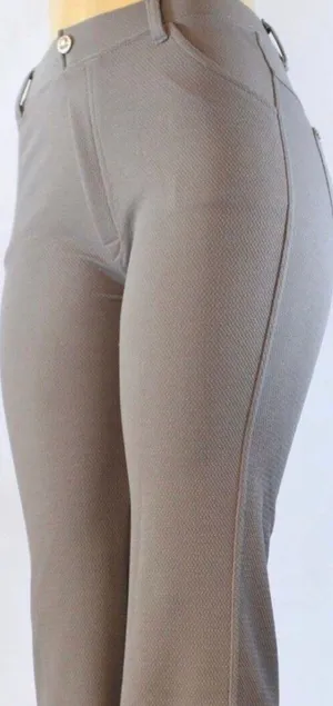 Grey Stretch Bootcut Flare Leg Pants Gray Size M thumbnail 1