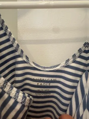 Striped Blue and White bodysuit thumbnail 2