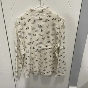 Croft & Barrow Off White Patterned Turtle Neck Long Sleeve thumbnail 2