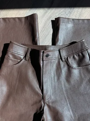 Francesca’s Brown Faux Leather Pants thumbnail 4