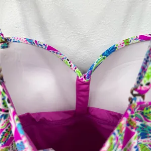 Stella Parker One Piece Swimsuit Womens Size L Purple Multicolor Floral thumbnail 6