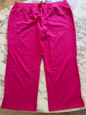 NWT Figs Kade Cargo Pants Womens 5XL Pink Scrubs Drawstring thumbnail 1