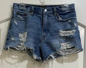 Abercrombie & Fitch Annie High Rise Distressed Shorts Size 29/8 thumbnail 1