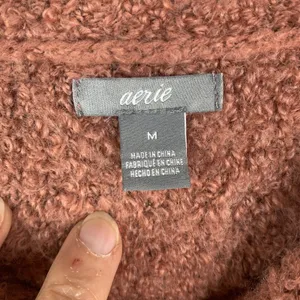 Aerie Size M Sweater‎ Boucle Wool Blend Oversized Dusty Rose Pink Long Sleeve thumbnail 3