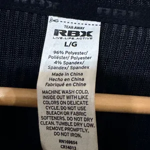 RBX Womens Black Ribbed Quarter Zip Hoodie Long Sleeve Active Top Size Large thumbnail 6