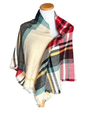 Womens Tangnade Plaid The Blanket Scarf Shaw Wrap thumbnail 1