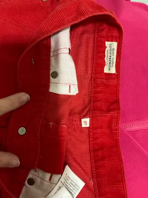 Levi’s Corduroy Mini Skirt Sz 27 Red thumbnail 4