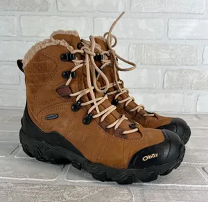 Oboz Bridger 7" Boots Womens 7 Brown Sherpa Mid Insulated Hiking Bdry Waterproof thumbnail 1