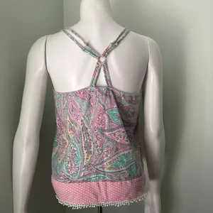 Juicy Couture Black Label Pajamas Paisley Spaghetti Racerback Size Medium thumbnail 3