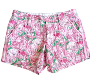 EUC Lilly Pulitzer Callahan Shorts Flamingo Pattern Size 0 thumbnail 1