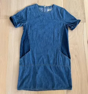 Topshop Moto Denim Blue Dress With Zipper Size 8 thumbnail 1
