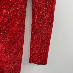 RTR One33 Social Red Sequin Drape Long‎ Sleeve Sheath Mini Dress Sz 4 thumbnail 9