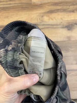 Maniere De Voir Patchwork Camo Print Cargo Drawstring Satin Jogger’s Women’s thumbnail 6