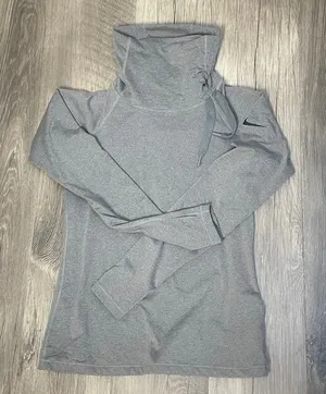 Nike Heather Gray High-Neck Long Sleeve thumbnail 1