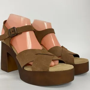 Bionatura Women Slingback Sandals Block Heels Size 9 Chunky Nostalgic Glam Indie thumbnail 3