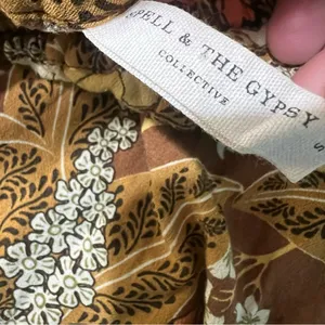 Spell & The Gypsy Bianca Brown Floral print wide leg pants size small thumbnail 7