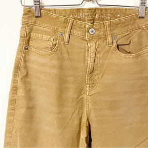 American Eagle‎ Womens Size 4R Mom Straight Jean Brown Fine Whale Corduroy thumbnail 2