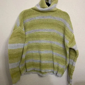 99 Jane Street Women’s Stripped Turtleneck Sweater Size L Yellow Gray RibbedKnit thumbnail 1