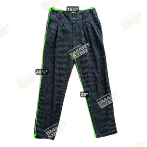 Sundance Amelia Trouser Pant Black White Pinstripe 4 Button Linen Cotton Blend thumbnail 8