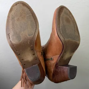 Sam Edelman Louie Camel Brown Tassels Leather Booties Western Ankle Boot Size 8 thumbnail 8