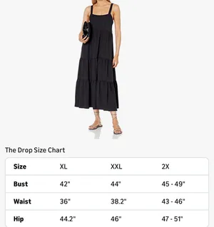 The Drop Britt Tiered Midi Tent Dress Black Size XXL New With Tag thumbnail 4